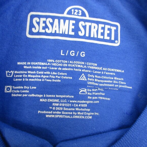 Sesame Street T Shirt Blue 100% Cotton Cookie Monster Graphic Tee - Picture 2 of 8
